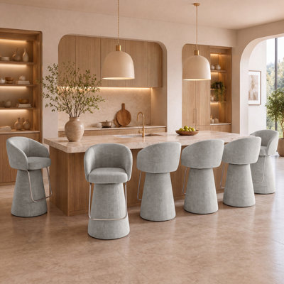 Tabourets de bar rembourrés modernes Everly, ensemble de 6