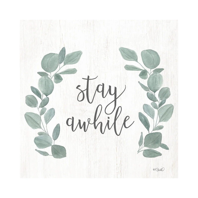 Stay Awhile Eucalyptus by Kate Sherrill - Print on Canvas, Wrapped Canvas, 30.48 cm H x 30.48 cm W