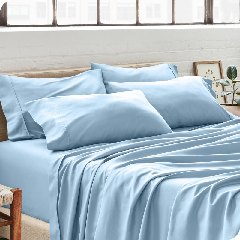 Ultra-Soft Microfiber Pillowcase, Light Blue, 4 King Pillowcases