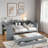 Wood Daybed With Trundle, Storage Drawers, Side Shelves And Desk-835404154-835404153