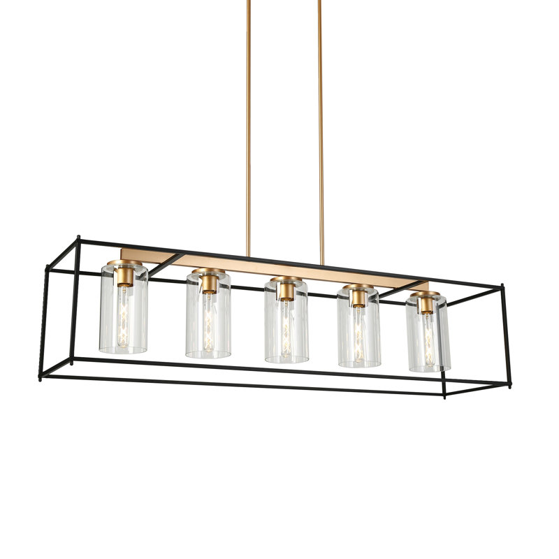Lustre en verre 5 lumières Modern Farmhouse