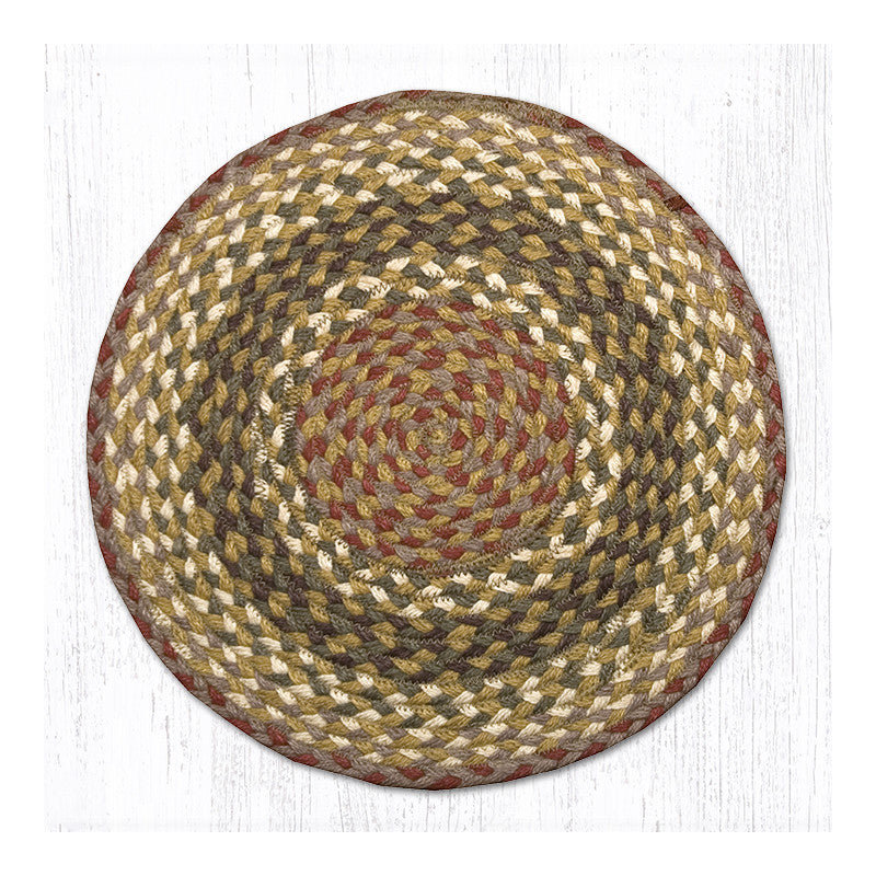  Olive/Burgundy/Gray Jute Chair Pad 15.5" H, Olive/Burgundy/Gray