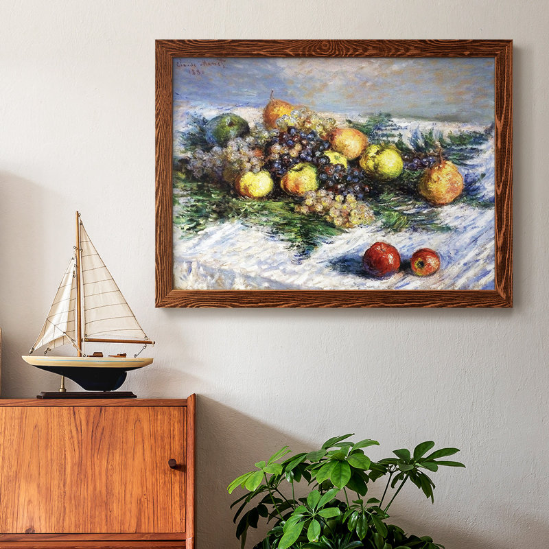 Nature morte aux poires et aux raisins, 1880, reproduction d'art sur toile, H 14 po x l 20 po x P 1,5 po, Érable