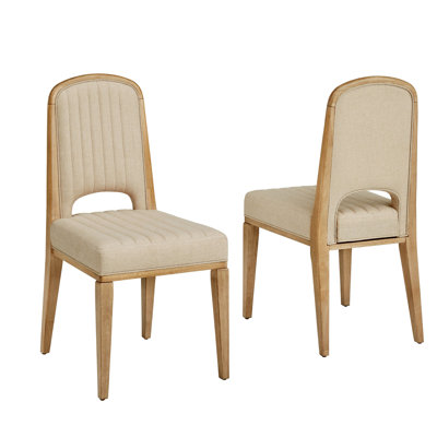 Cipolla Cream Fabric Channel Stitching Dining Chair