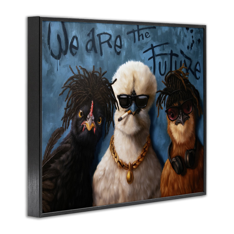 «We Are The Futur Birds», estampe numérique, conception de Lucia Heffernan, H 11 po x l 14 po, Giclée encadrée noir minuit