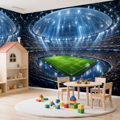 Papier peint adhésif auto-adhésif moderne pour la chambre à coucher avec des lumières vives et du stade Peel and Stick L 144 po x l 100 po