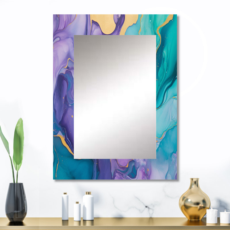 Lobdell - Miroir abstrait en métal, 32 po x 24 po