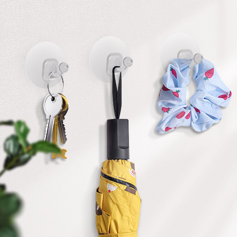 Adhesive Towel Robe Hooks (10 Pcs), Transparent