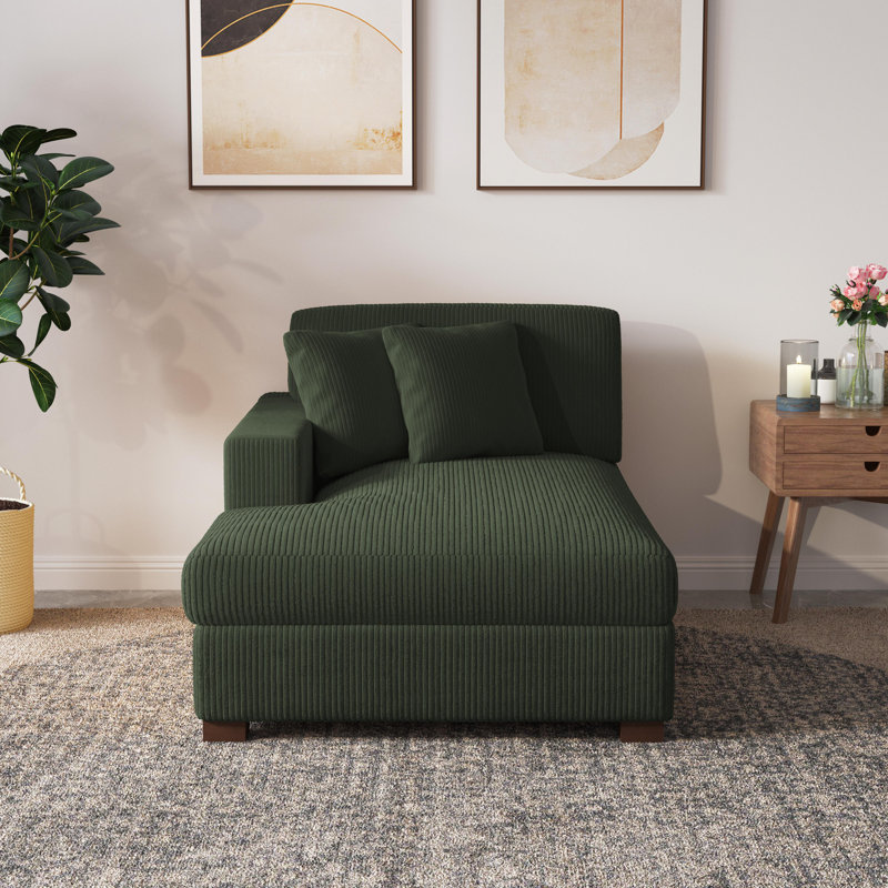 Milbrey Desborough Chaise Lounge, Green, Left Hand Facing