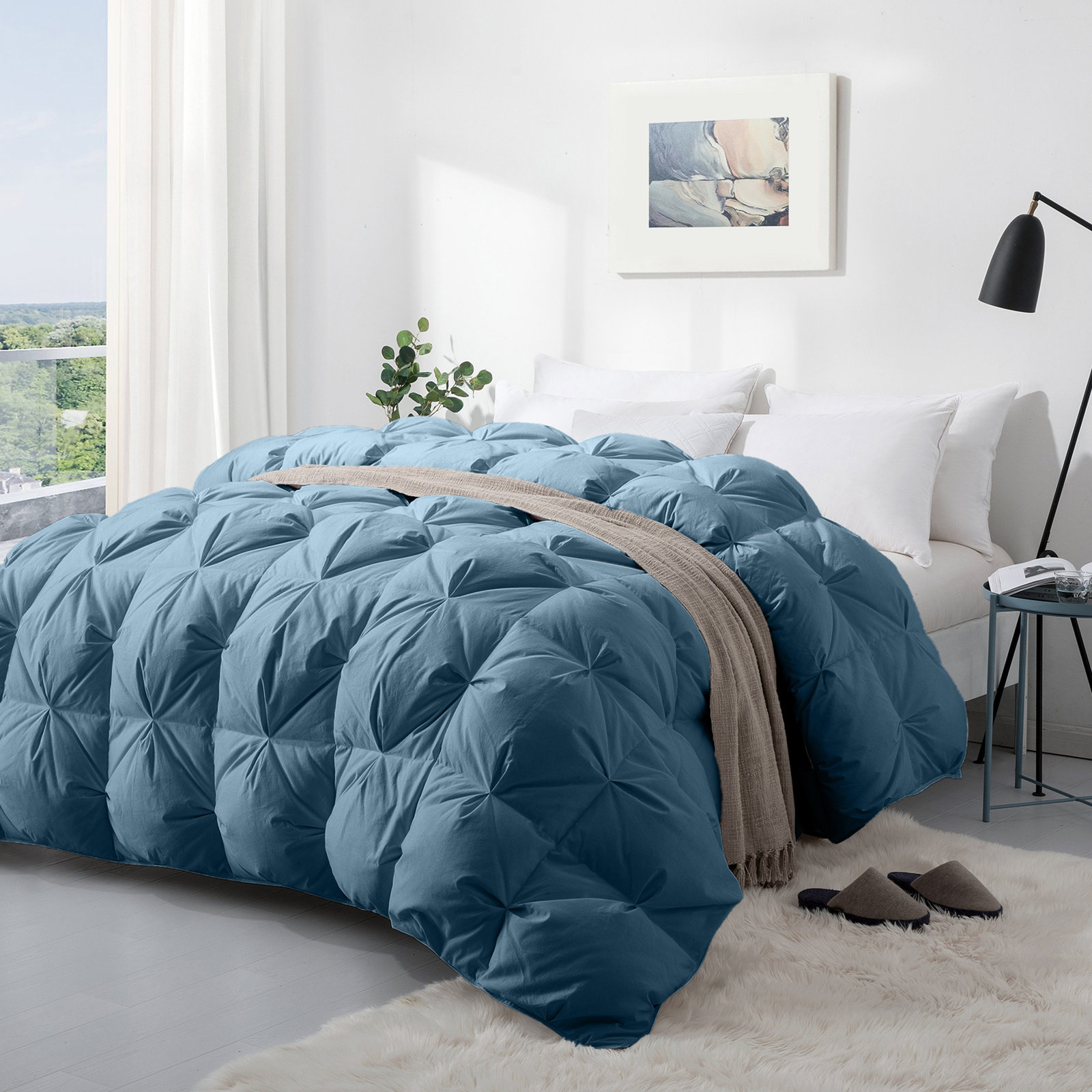 Organic Cotton Comforter Set, Twin, Navy