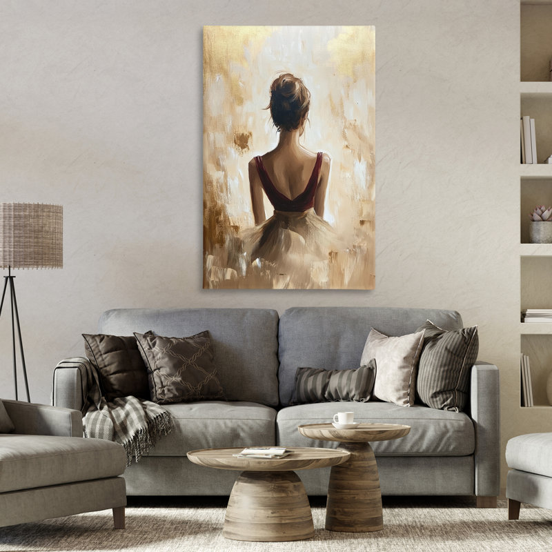 Portrait de ballerine, toile abstraite portrait, design par Petal Prints Design, H 45 po x l 30 po