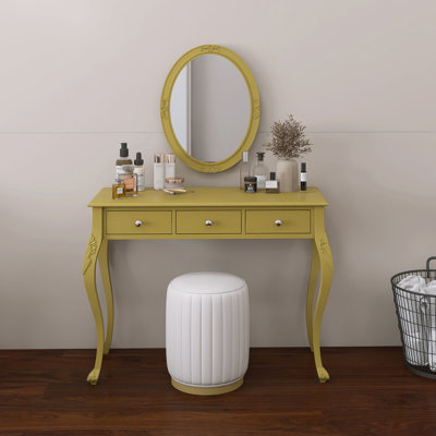 39,4 po Meuble-lavabo avec miroir ovale, 3 tiroirs