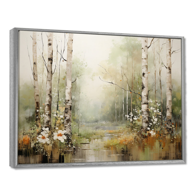 «Blumefeld Minimalisme Forest Woods II», reproduction d'art sur toile, 12" H x 20" W, Encadrement argenté