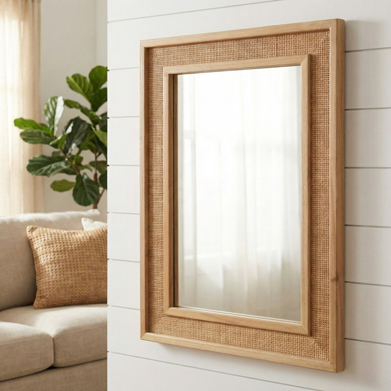 Miroir mural Rustic, Bois naturel, L 24 po x H 36 po