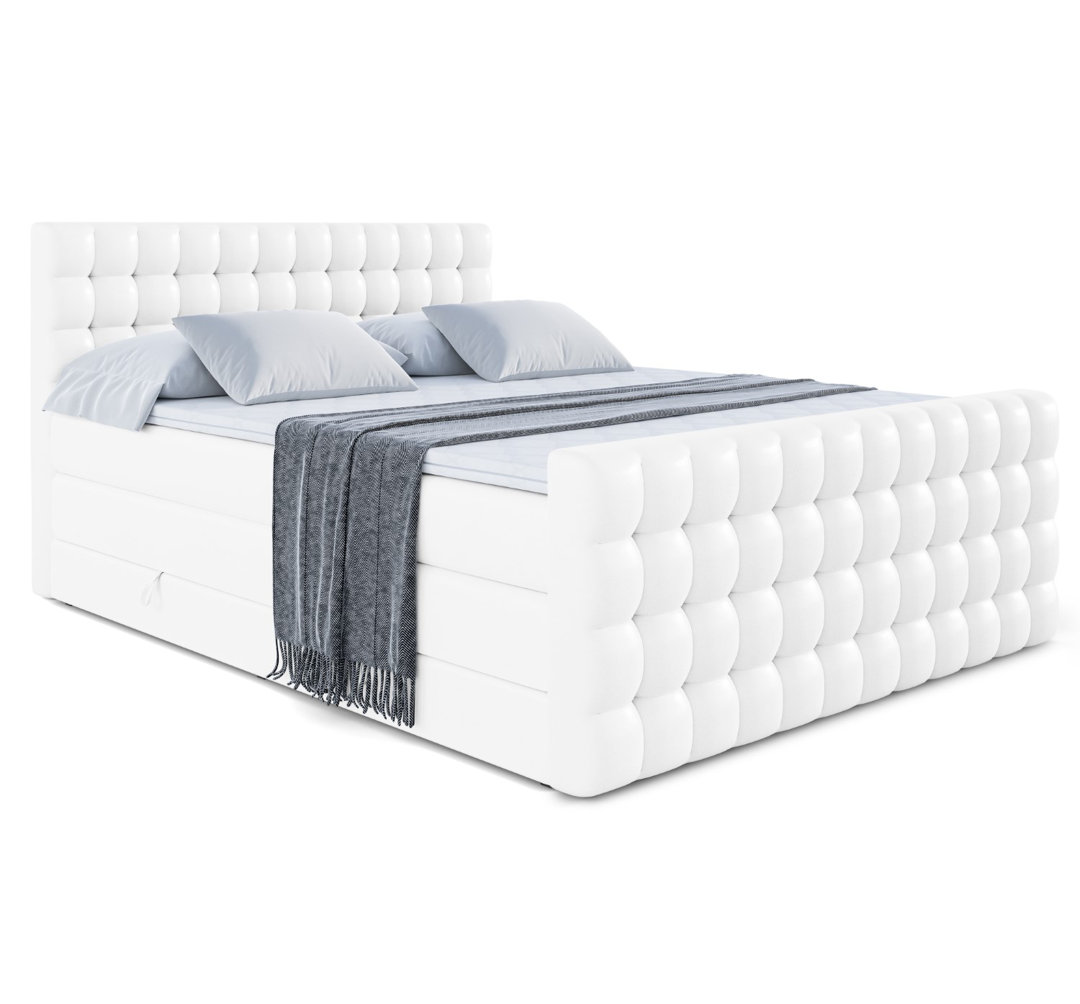 Boxspringbett mit bettkasten und Topper