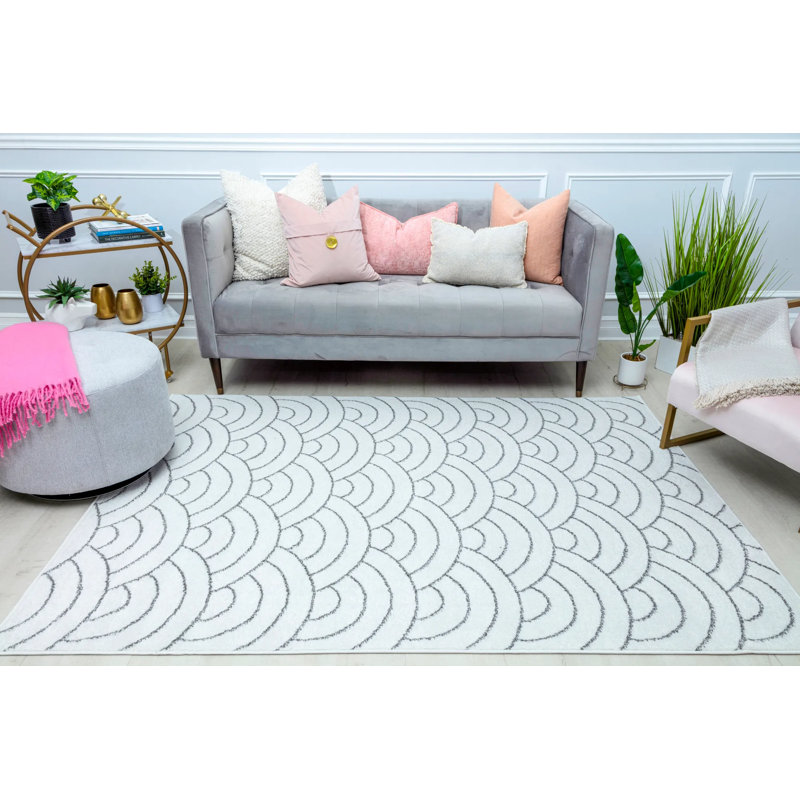 Tapis blanc Azalea, Rectangle 8 pi 3 po x 10 pi 0 po