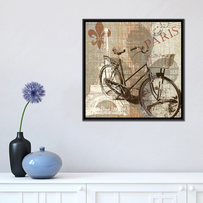 Paris Trip, impression sur toile tendue, H 18 po x l 18 po x P 1,5 po, Toile encadrée noire, Pas de tapis