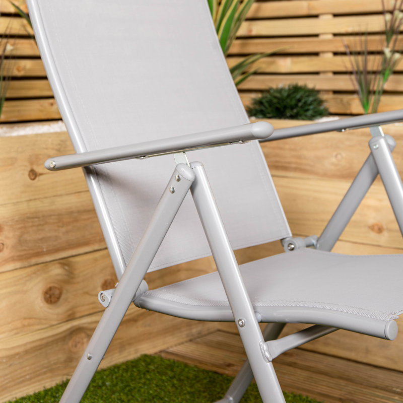 Folding Patio Dining Armchair, White