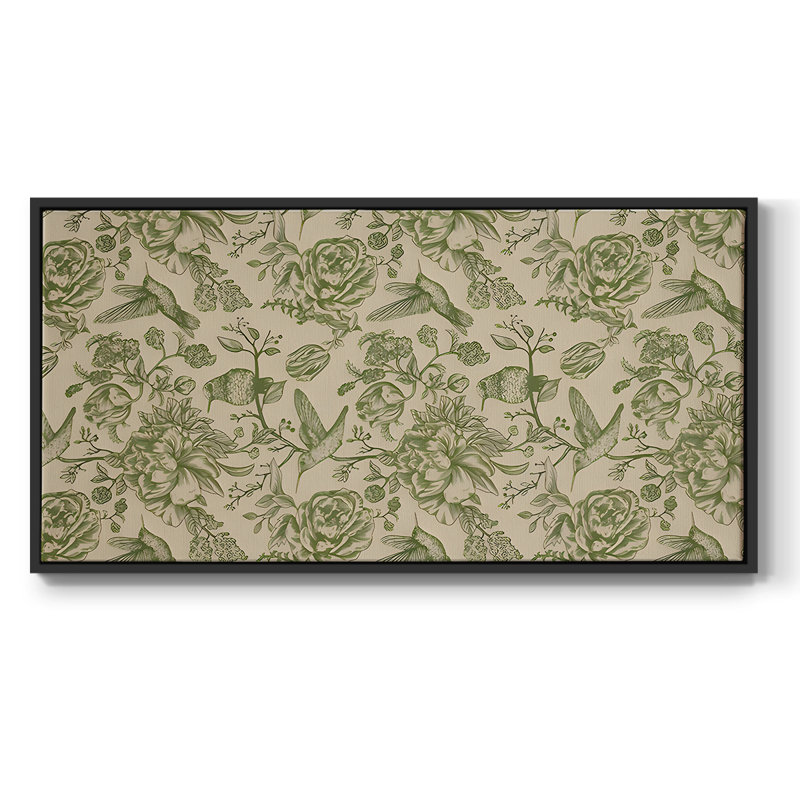 Botanical Series-CDIV- Toile tendue avec châssis tendue, prête à être accrochée, Noir, H 21 po x l 41 po