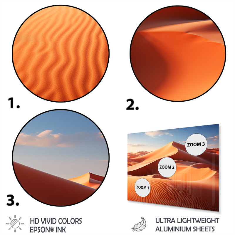 «Desert the Vast Desert II» - Impression sans cadre sur métal, H 12 po x l 20 po x P 1 po