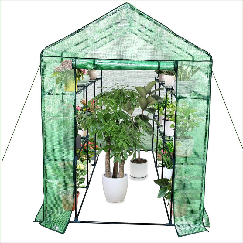 Mini Walk-in Greenhouse 56×83×75Inch, Portable Flower Garden Plant Kit Outside, Heavy Duty Small Plant House with Thicken PE Cover and Steel Frame, for Garden, Outdoors, Indoors