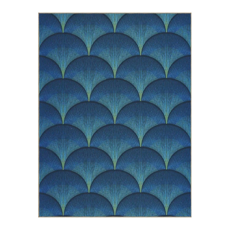 Tapis bleu lavable à la machine, Rectangle 3 pi 11 po x 5 pi 11 po