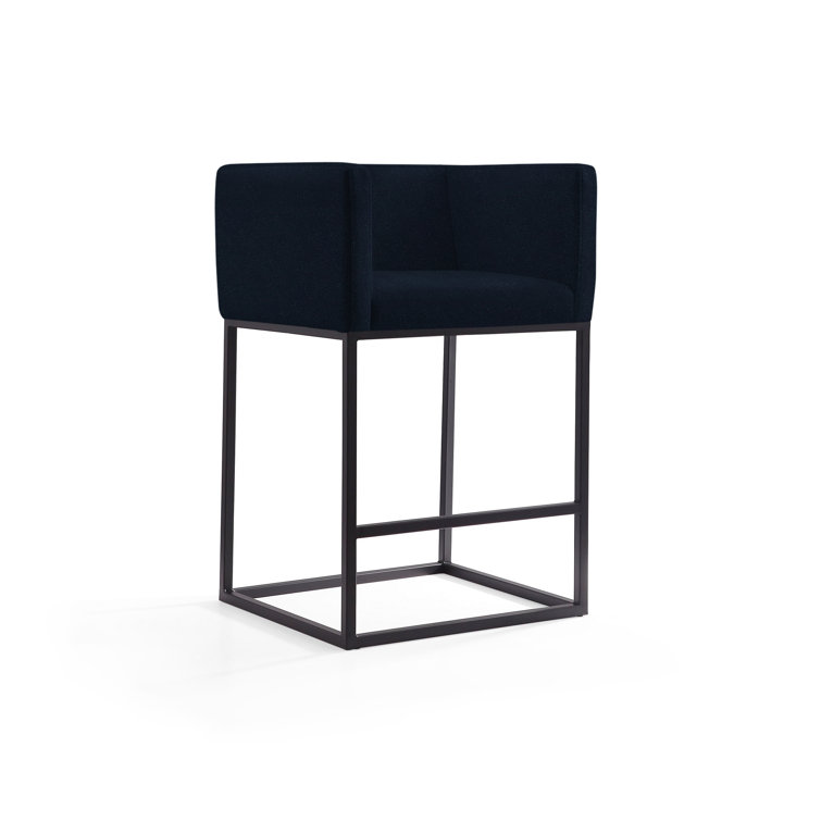 Upholstered Counter Stool with Metal Frame