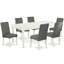 L'ensemble de salle à manger 7 pièces se compose d'une table de salle à manger rectangulaire avec feuille papillon et de 6 chaises rembourrées en lin gris, blanc lin-1726642798-1726642785-1677582607