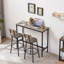 Ensemble de table de bar avec 2 tabourets de bar en polyuréthane avec dossier, l 43,31 po x l 15,75 po x H 35,43 po-1216704822-1216704816-1216704817