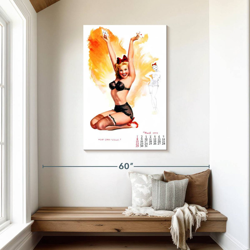 Pin-up Leisha - mars 1953, H 45 po x l 30 po