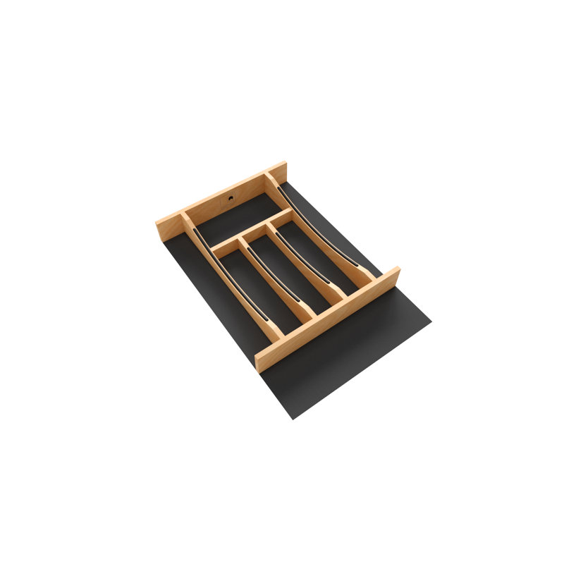 Tiroir à couverts en érable massif 13-1 / 4 "X 19-1 / 2" avec détails noirs Craftsman