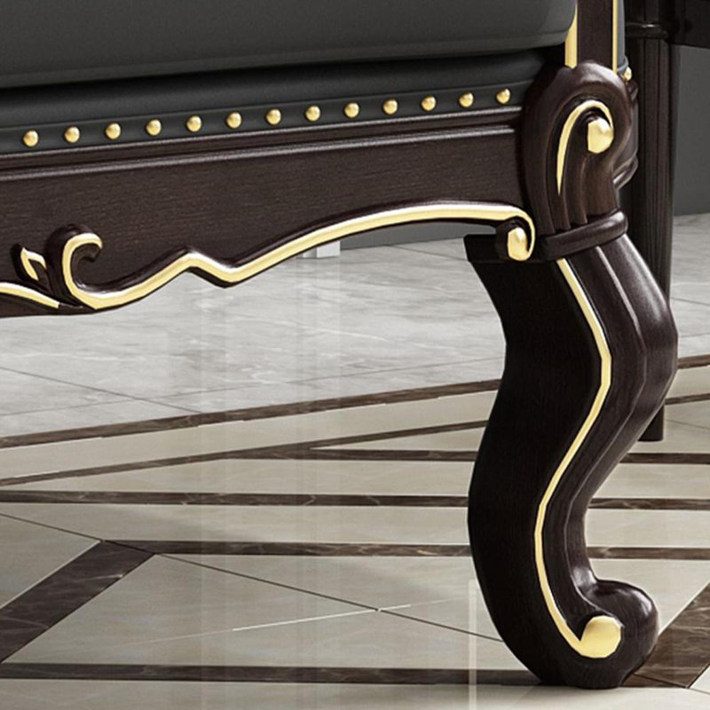 Chaise en bois massif sculptée à la main, Orienté à droite