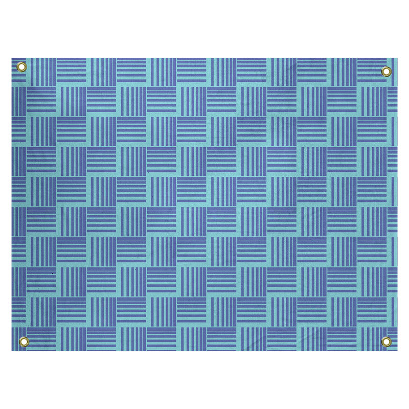 Tapisserie, H 50 po x l 59 po, Bleu/bleu sarcelle