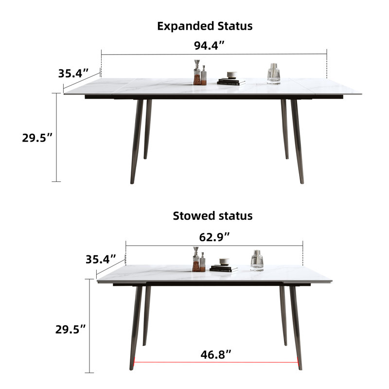 Madlaina Dining Table And Chairs Set, 7 Piece Dining Set, White