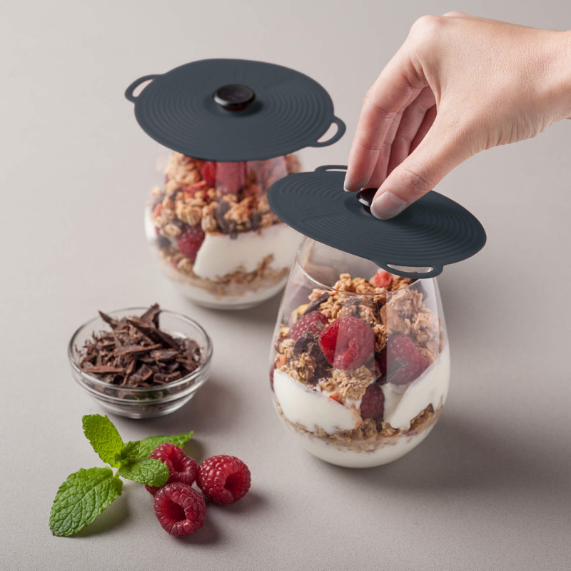 Zeal 2 - Piece Silicone Lid Set, Dark Grey