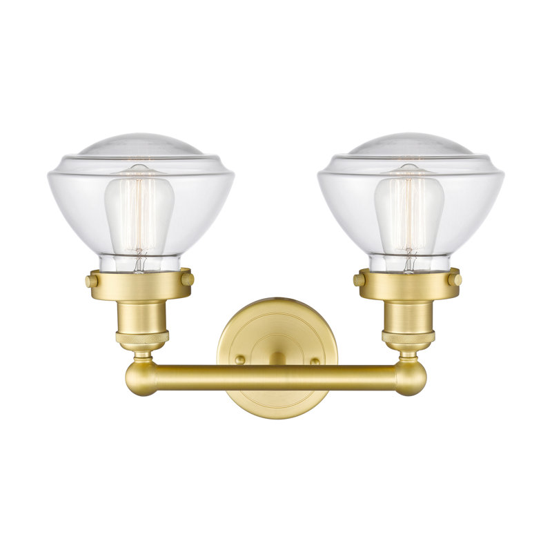 Éclairage pour meuble-lavabo à 2 lumières à intensité variable Almarosa, Clair, Or satiné