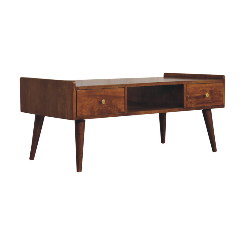 Table basse surélevée en châtaignier