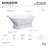 Kingston Brass Aqua Eden 66-Inch Cast Iron D-Shaped Single Slipper Pedestal Tub (7-Inch Faucet Drillings)