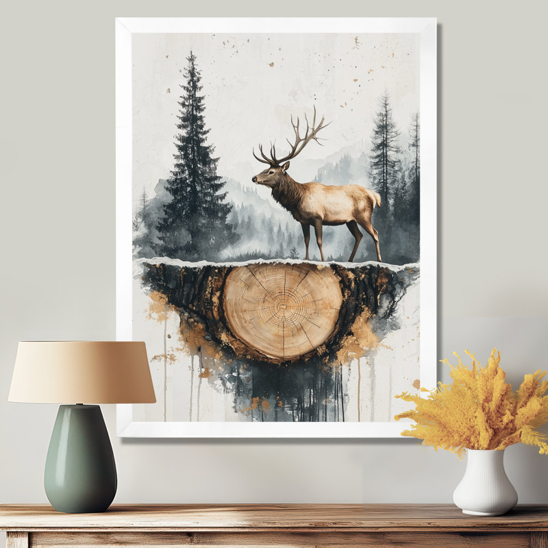 Graidy - Animals Wall Art, H 32 po x l 24 po, Reproduction encadrée d'une seule photo, Blanc