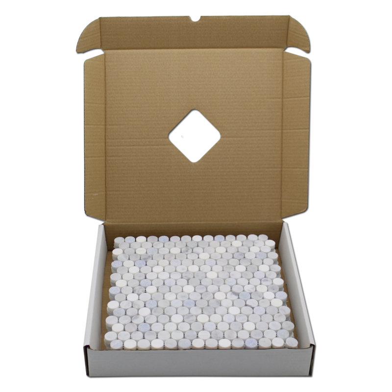 0.75" x 0.75" Marble Penny Round Mosaic Wall & Floor Tile, Blue Celeste