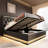 360 Led Hydraulic Storage Queen Size Upholstered Bed In Black Pu With Type-C Led, & Entrance-320170582