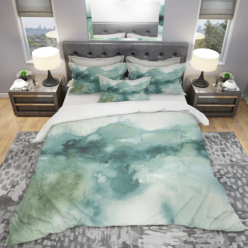 Lost in the Blue - Ensemble de housse de couette à motif abstrait - Microfibre de polyester
