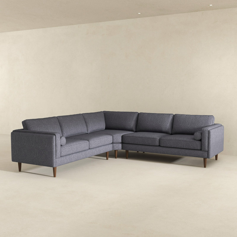 Canapé d'angle modulaire en tissu, Tissu gris