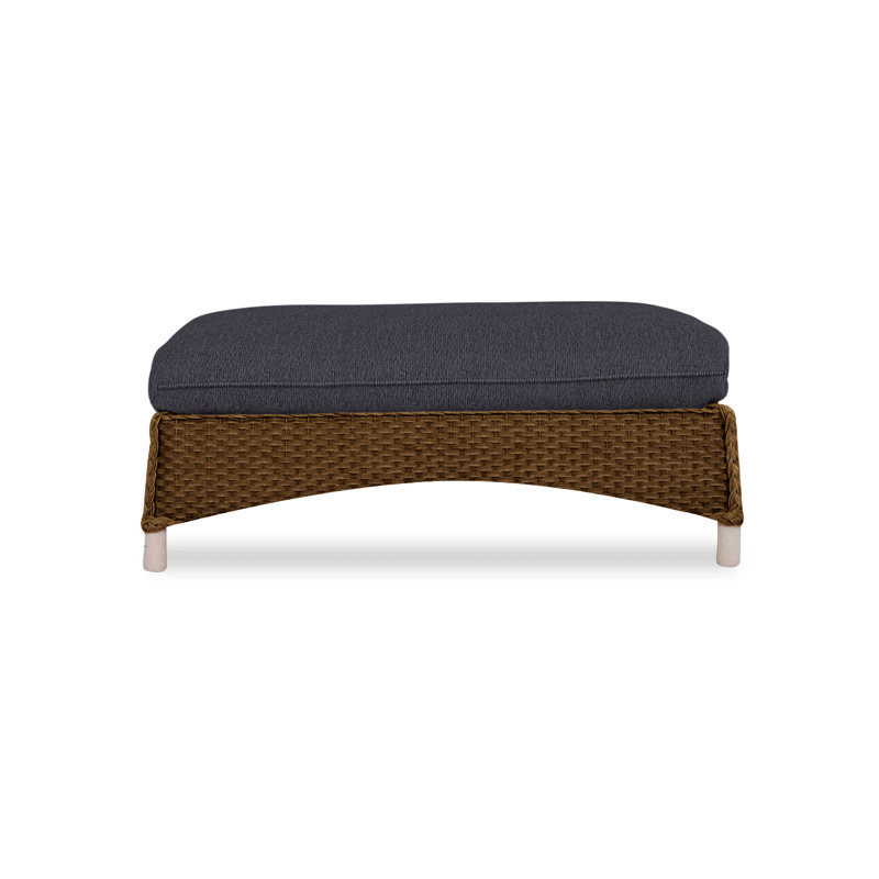 Mandalay Outdoor Ottoman, Decorline Navy, Mink