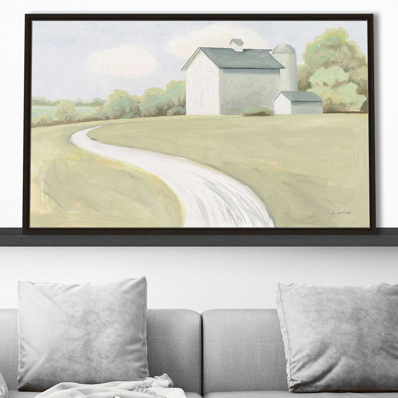 Tranquil Scene par James Wiens - Peinture, Cadre flottant espresso, H 21,5 po x l 33,5 po x P 2 po