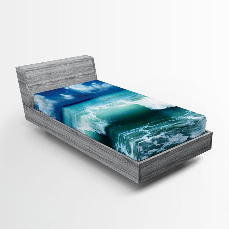 Ensemble de 2 draps-housse Ambesonne Ocean, Drap-housse pour lit simple