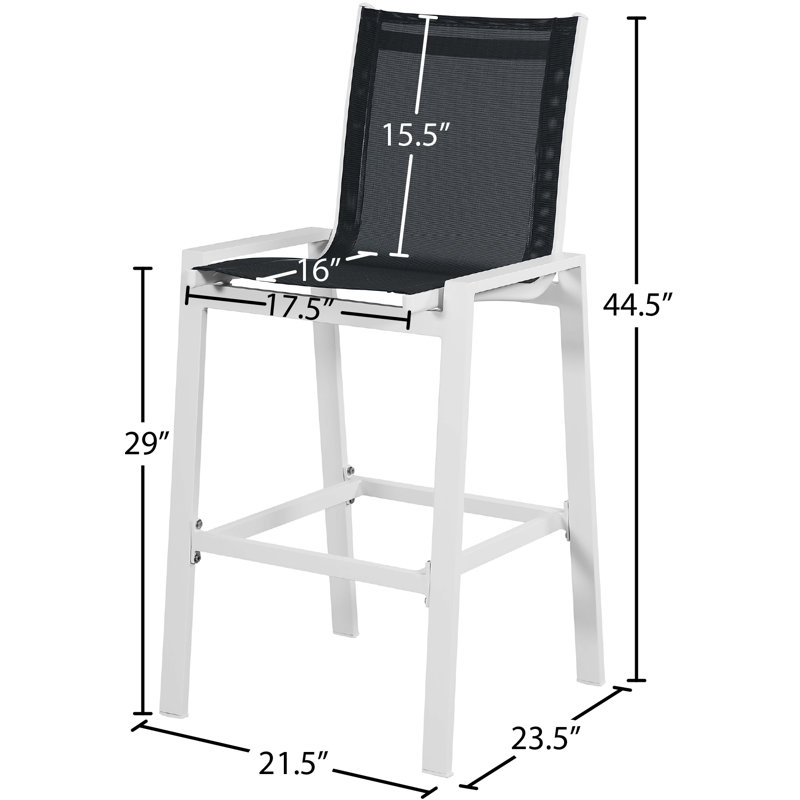 Tabouret de bar 29 po Ury, Noir, Blanc
