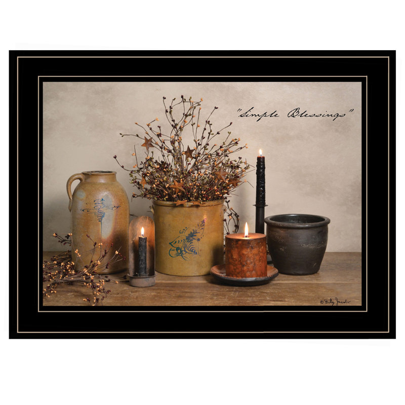 «Simple Blessings» par Billy Jacobs, reproduction encadrée prête à accrocher, cadre noir, H 15 po x l 19 po x P 1 po, Black