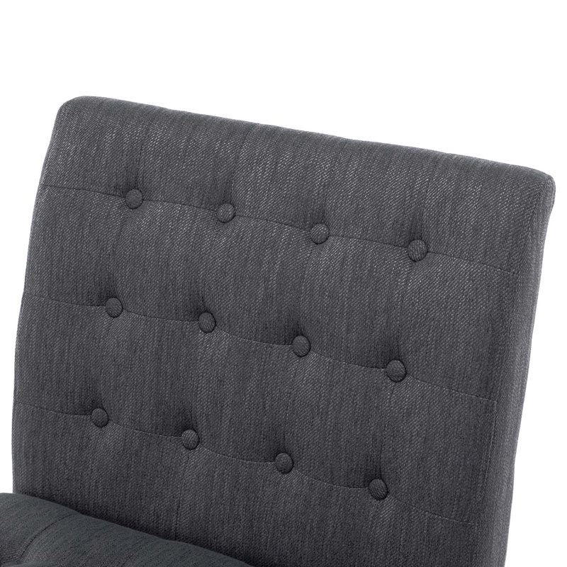 Chaise d'appoint rembourrée moderne en tissu pour salon / chambre à coucher / salle à manger, ensemble de 2