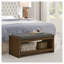 Banc d'appoint moderne 40 po avec rangement inférieur - Banc rembourré en lin pour le salon, la chambre à coucher et le couloir - Finition bois espresso-950420320